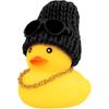 wonuu Rubber Duck Car Ornaments Yellow Duck Car Dashboard Decorations with Propeller Helmet for Christmas Decor and Home Decorations for Adults