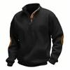 Autumn/Winter Jacquard Ribbed Collar Sports-Inspired Casual Men's Long-Sleeved Stand-Up Collar Sweatshirt