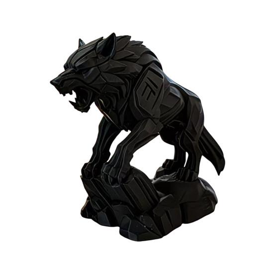 3D-печатная статуэтка волка, фигурка волка в механическом стиле, коллекционная скульптура волка, настольное украшение для офисного стола, полки