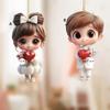 Valentine's Day Sweet Couple Wedding Acrylic Keychain Car Rearview Mirror Accessories Backpack Small Pendant.