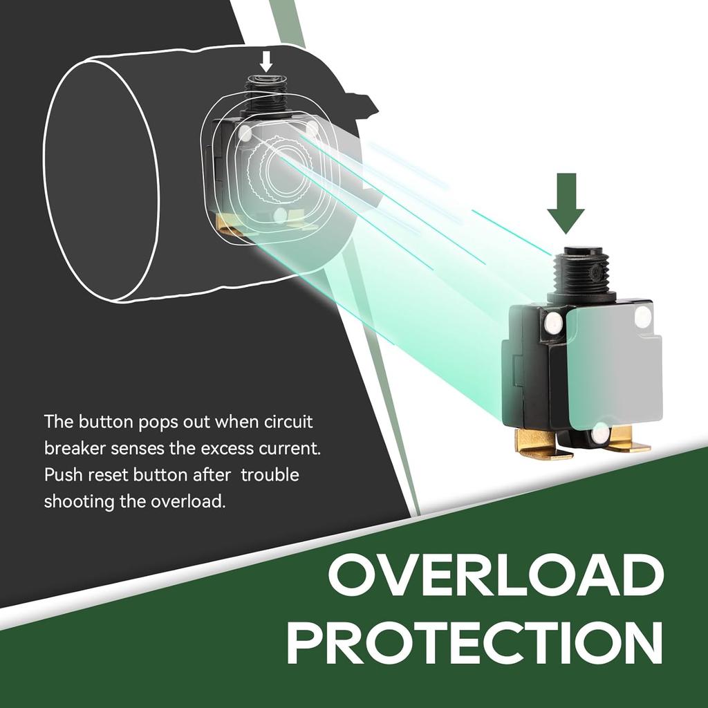 RVGUARD Защита от перегрузки Вилка адаптера питания для дома на колесах Автоматический выключатель, 30 ампер на 110 вольт Вилка адаптера для дома на колесах, NEMA 5-15P на NEMA TT-30R Электропитание