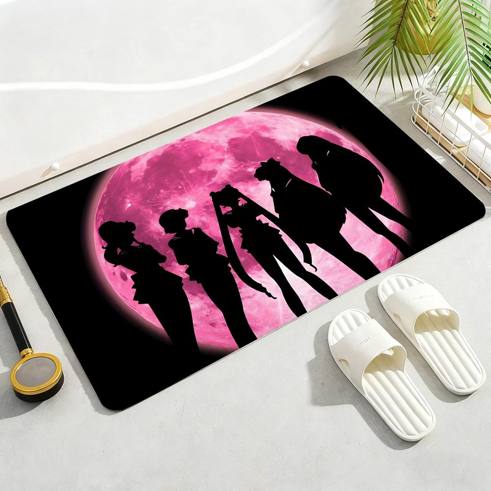 ANIME S-SAILOR-MOON Floor Mat Soft Thickened Non-Slip Door Mat for Living Room Home Decor Flannel Rugs