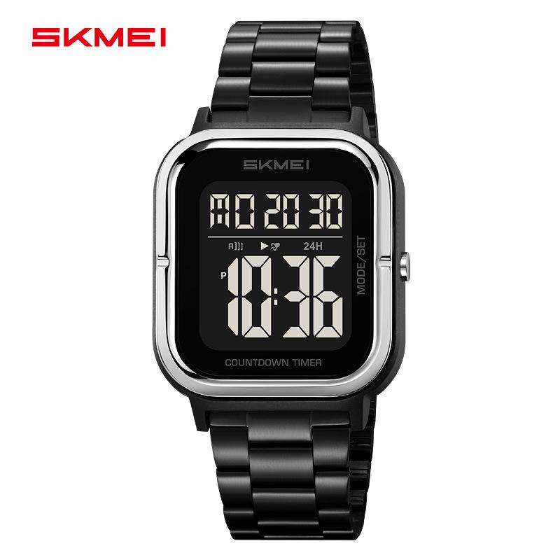 Мужские квадратные многофункциональные светящиеся электронные часы с обратным отсчетом, студенческие, для активного отдыха, водонепроницаемые электронные часы