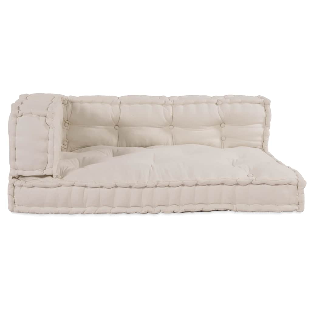 Pallet Sofa Cushion Set 3 pcs Cream 120 x 80 x 34 cm Fabric