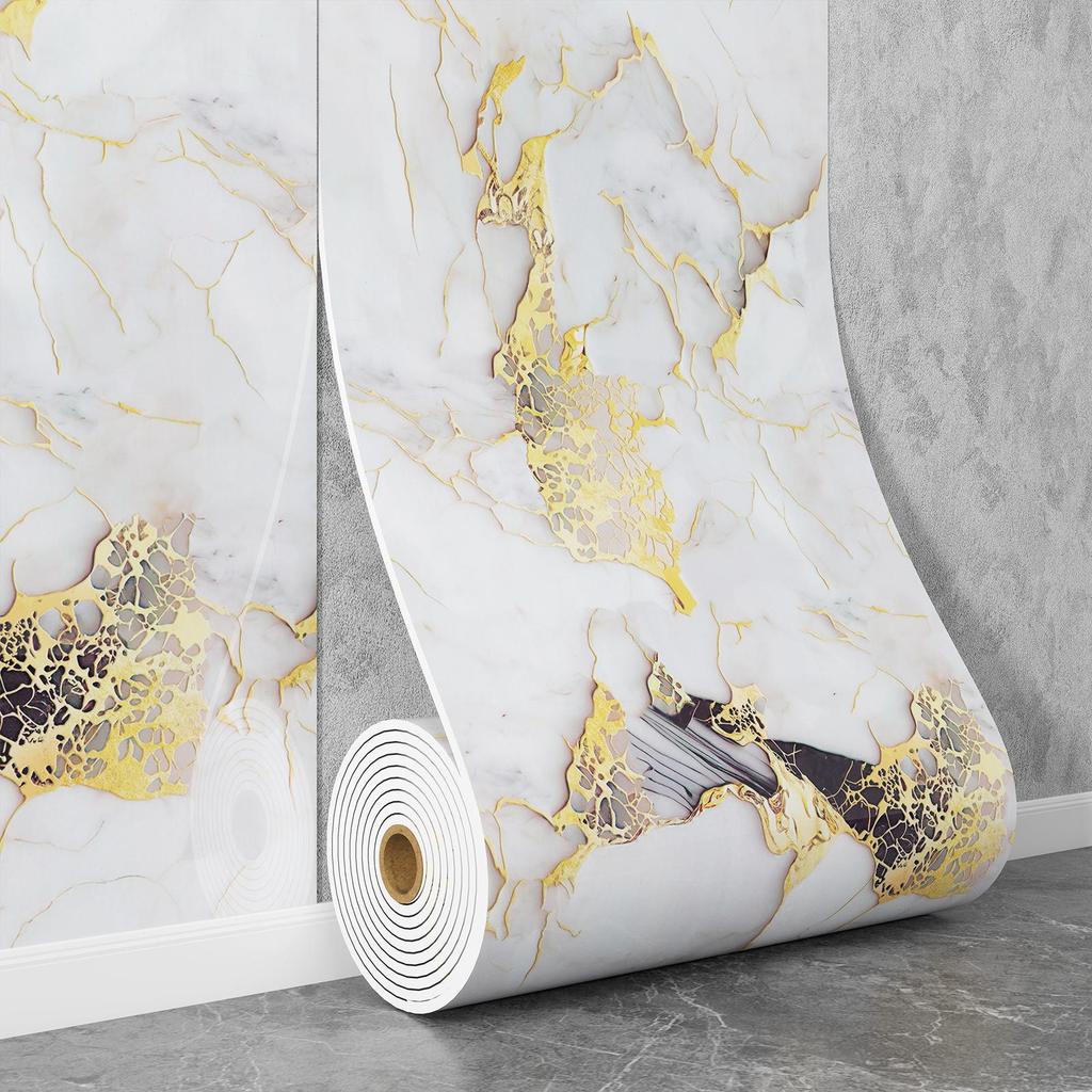 Самоклеящаяся водостойкая настенная наклейка под мрамор для ванной комнаты, гостиной, кухни и ТВ-зоны.