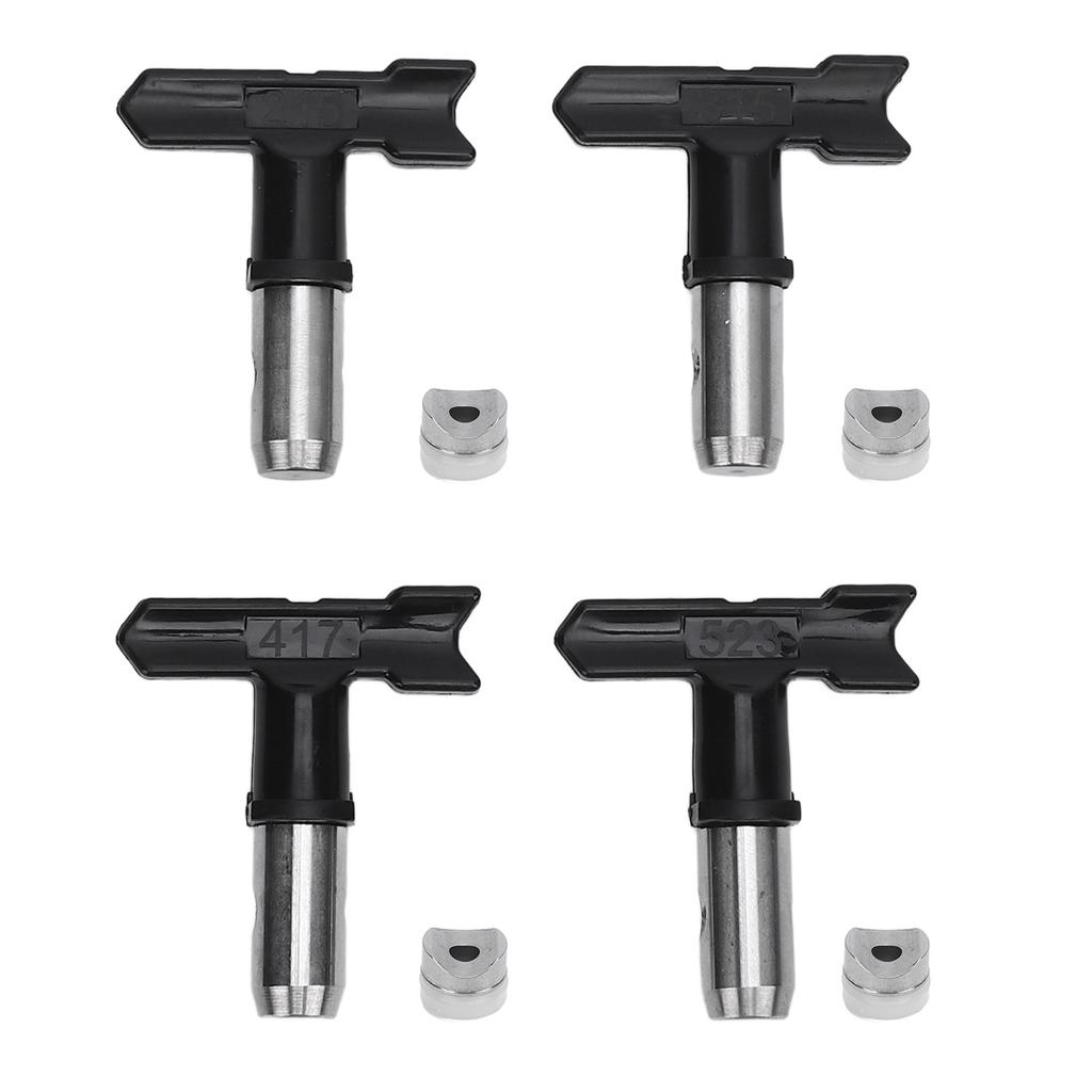 4 Комплекта Безвоздушных Наконечников для Распыления Краски 215 315 417 523 Черное Сопло для Распыления Латексной Краски для Мебели Забора
