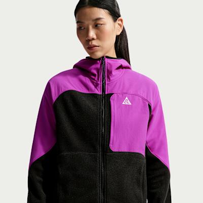 Unisex Nike ACG Jackets Men's Bright Purple/Black/Safe Orange/Mountain White Hooded Moderate Other