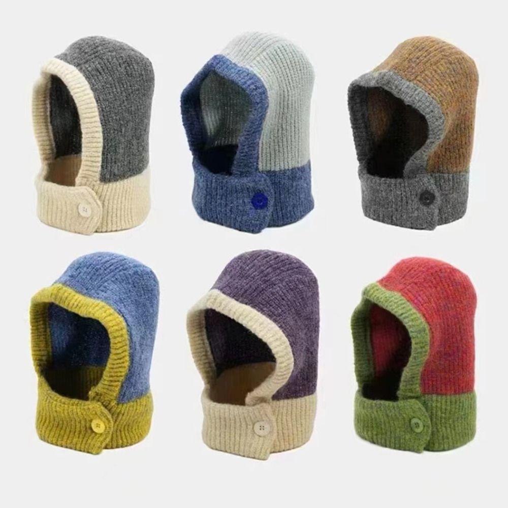Simple Balaclava Hat Pullover Hat Winter Cap Warm Ear Protection Hat Winter/Autumn