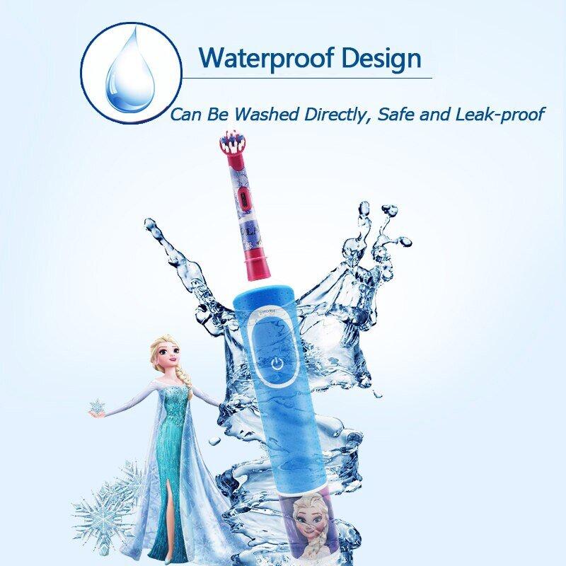 Oral B Children Recharging Electric Toothbrush 2 Modes Waterproof Gum Care Safety Sensitive Teeth Brush Heads for Kids Ages 3+
