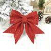 2 Pack Bowknot Bow Christmas Ornaments Tree Glitter Craft Bows Xmas Tree Hanging Pendant Decorative Ribbon Bowknot Ornaments