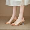 Fashion 2024 Summer New Fashion Open Toe Transparent Sexy External Wearing Women's Slippers Comfortable High Heel Single Shoes for Women