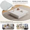 Couchtisch Moderner Ausziehbar, kreativer Sofatisch Kaffeetisch verstecktem Ablagefach, Mitteltisch Wohnzimmer Büro Schlafzimmer, Marmor-Optik
