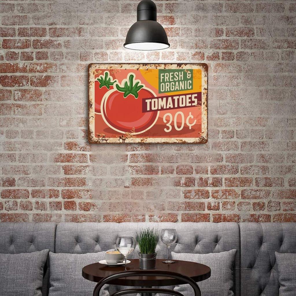 1-Pack Distressed Rusty Décor Signboard, 20×30cm and 30×40cm, Vintage Metal Wall Art for Cafe or Living Room