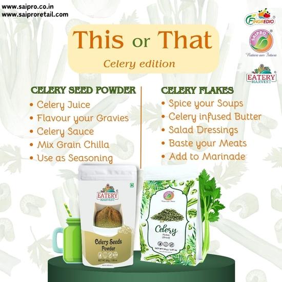 EATERY HARVEST by Saipro Celery Seeds Powder 200 gm, For Seasonings| Salad Dressings| Spice Rubs | Herbal Teas| Spice Premixes