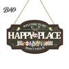 Outdoor Welcome Sign Wooden Door for Front Door, Waterproof Hanging Sign, Hanger Decoration Home Farmhouse Garden Yard Porch