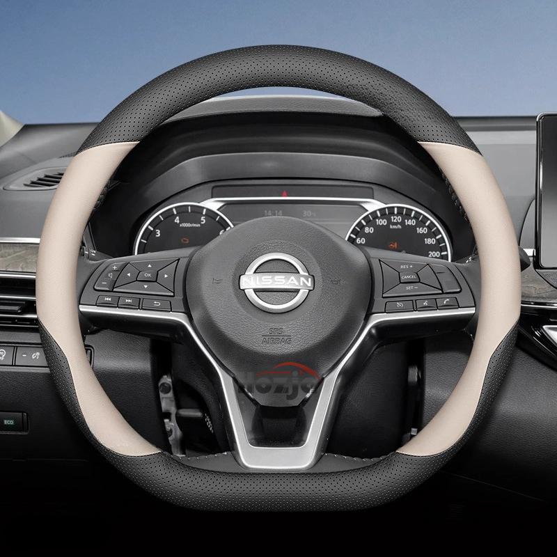 Leather Car Steering Wheel Cover for Nissan Skyline Livina Frontier NV300 Serena ARMADA Sentra Titan Kicks Navara Accessories