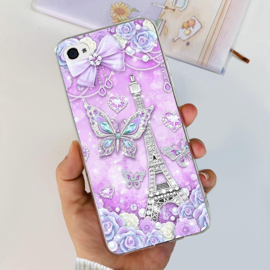For Apple iPhone 4 Case Popular Flower Astronaut Clear Funda Soft Silicone Cover For iPhone 4s 4 s Bumper for iPhone4 Coque Capa