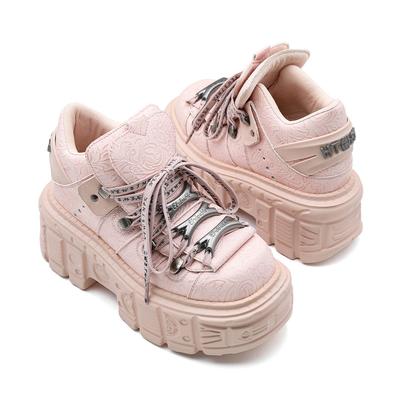 Летние ботинки на платформе, панк-обувь с металлическим декором, на толстой подошве, женские ботинки с высоким верхом, уличная мода