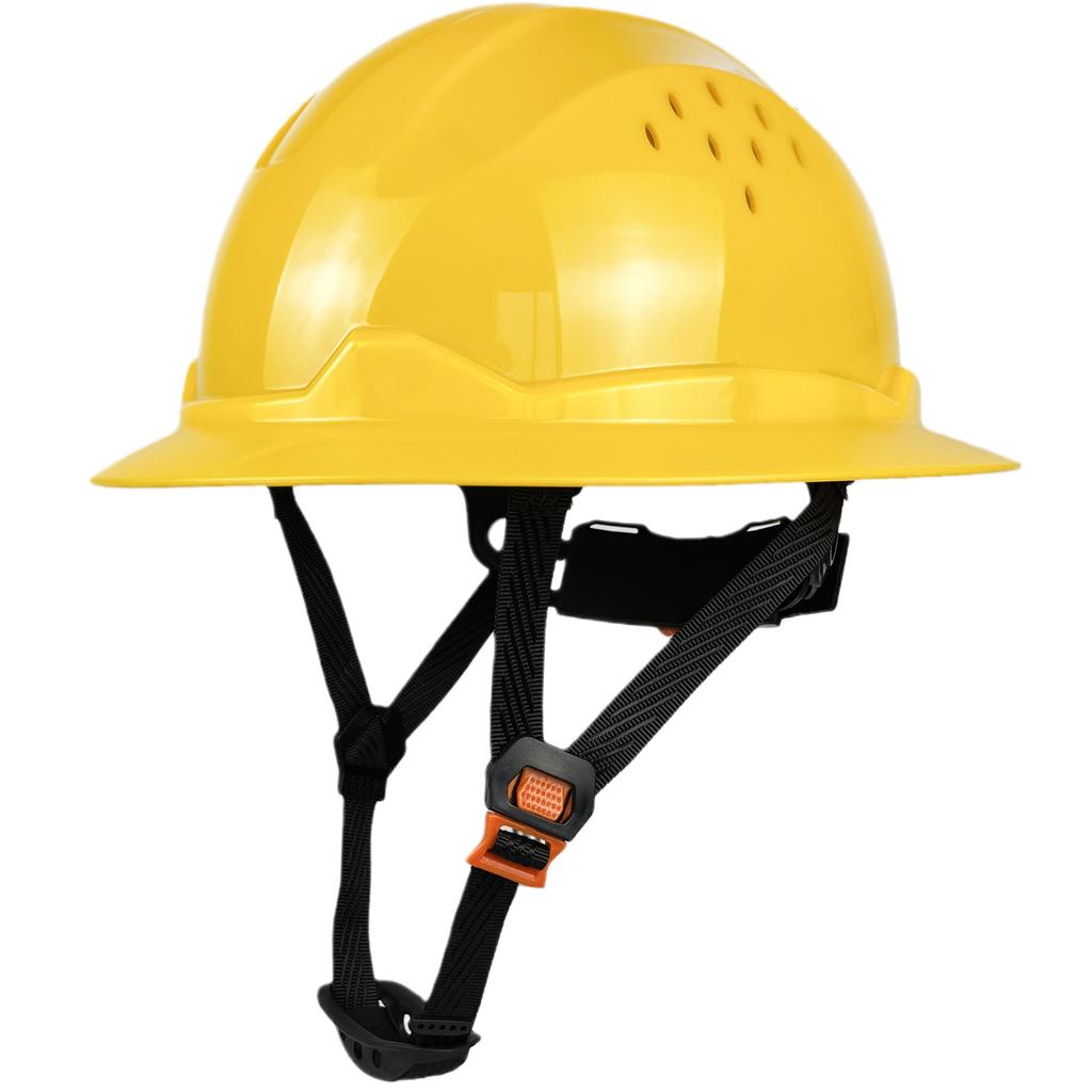 Full Brim Hard Hat For Engineer Construction Work Cap For Men ANSI Approved HDPE Safety Helmet with 6 Point Adjustable