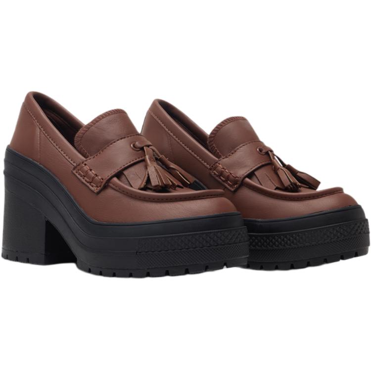Converse Chuck 70 De Luxe Heel Loafer Platform Low Dark Roast Женские кроссовки Коричневый Черный A14715C