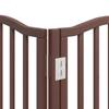 9 Panel Dog Gate with Door Foldable Brown 450 cm Poplar Wood