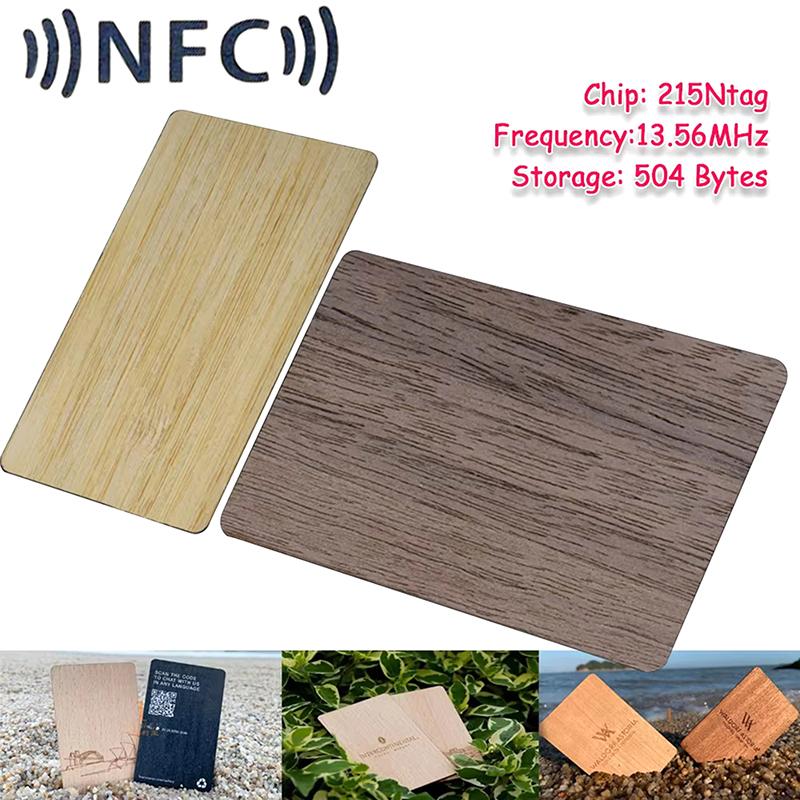 Wooden Blank Nfc Card 13.56Mhz Rfid Tag 504Bytes 215Ntag Chip Membership Contactless Social Recognition Lasercard