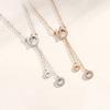 Reincarnation Necklace Women's Circle Micro-inlaid Zircon Niche Collarbone Chain Korean Version Simple Ins Set Chain for Girlfriends