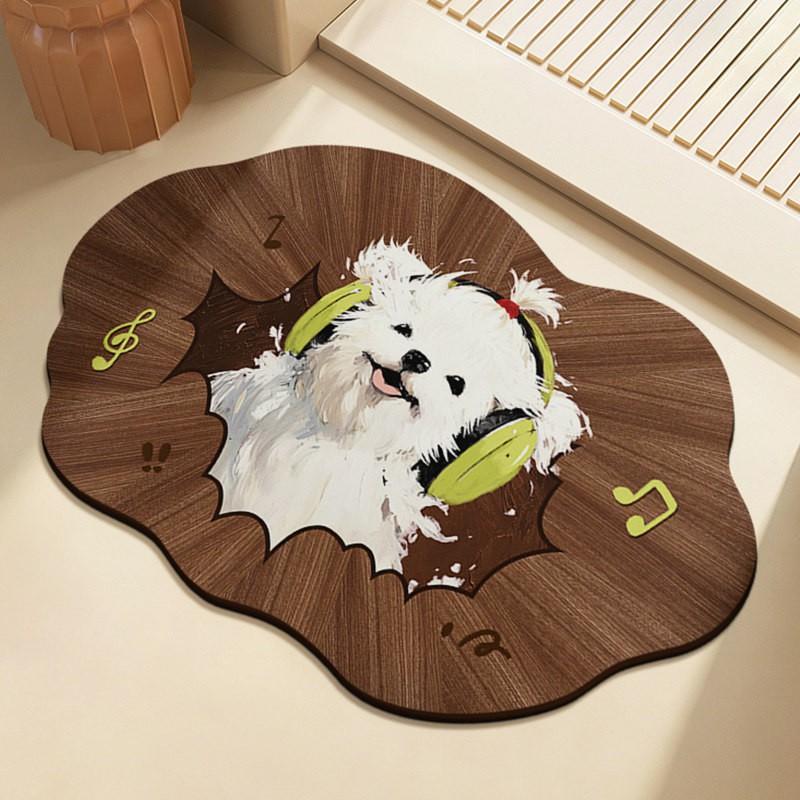 Cartoon Star Diatomite Bath Mat Non-Slip Absorbent Quick-Dry Floor Bathroom Shower Entryway