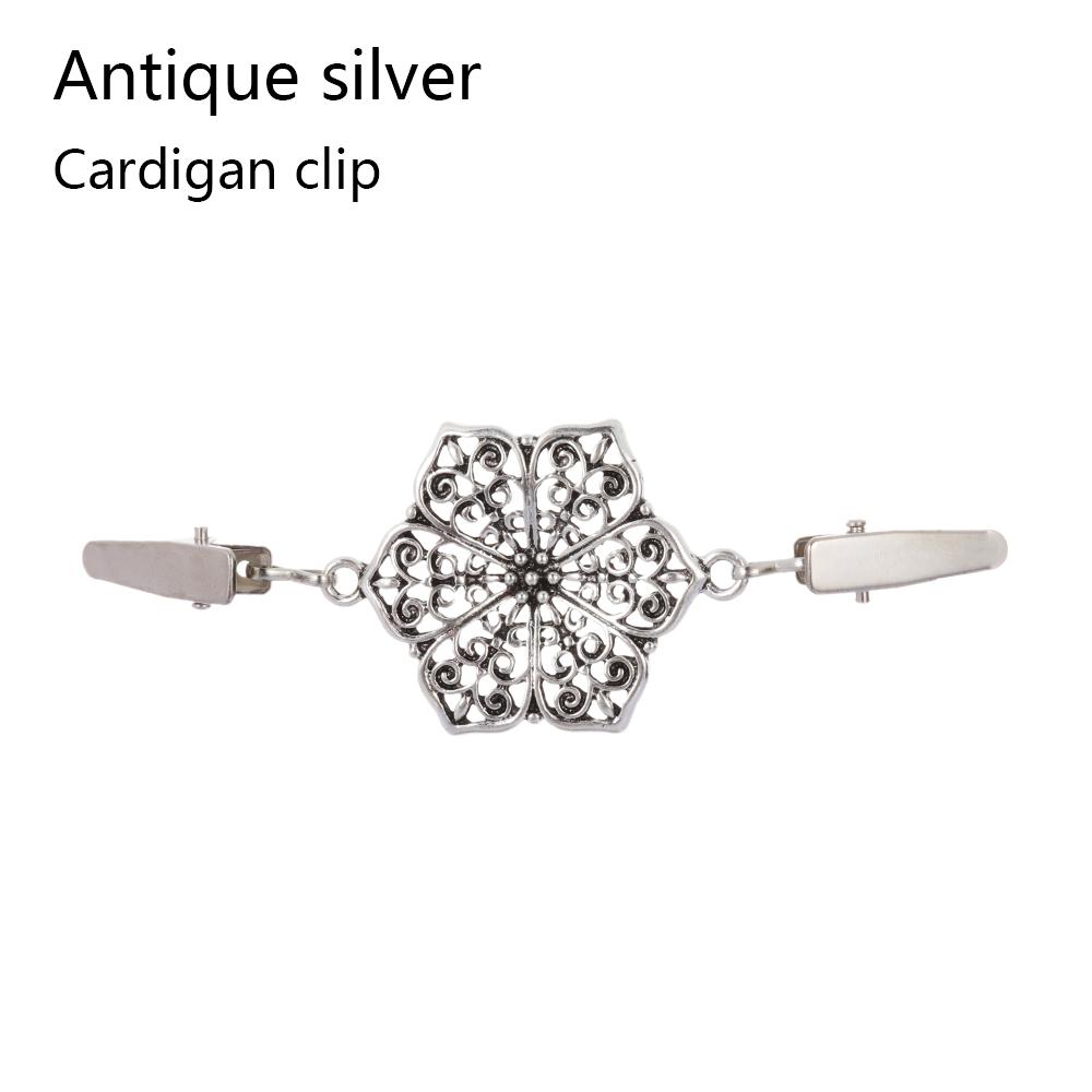 Retro Women Cardigan Sweater Blouse Shawl Clips Shirt Collar Duck Clip Clasps