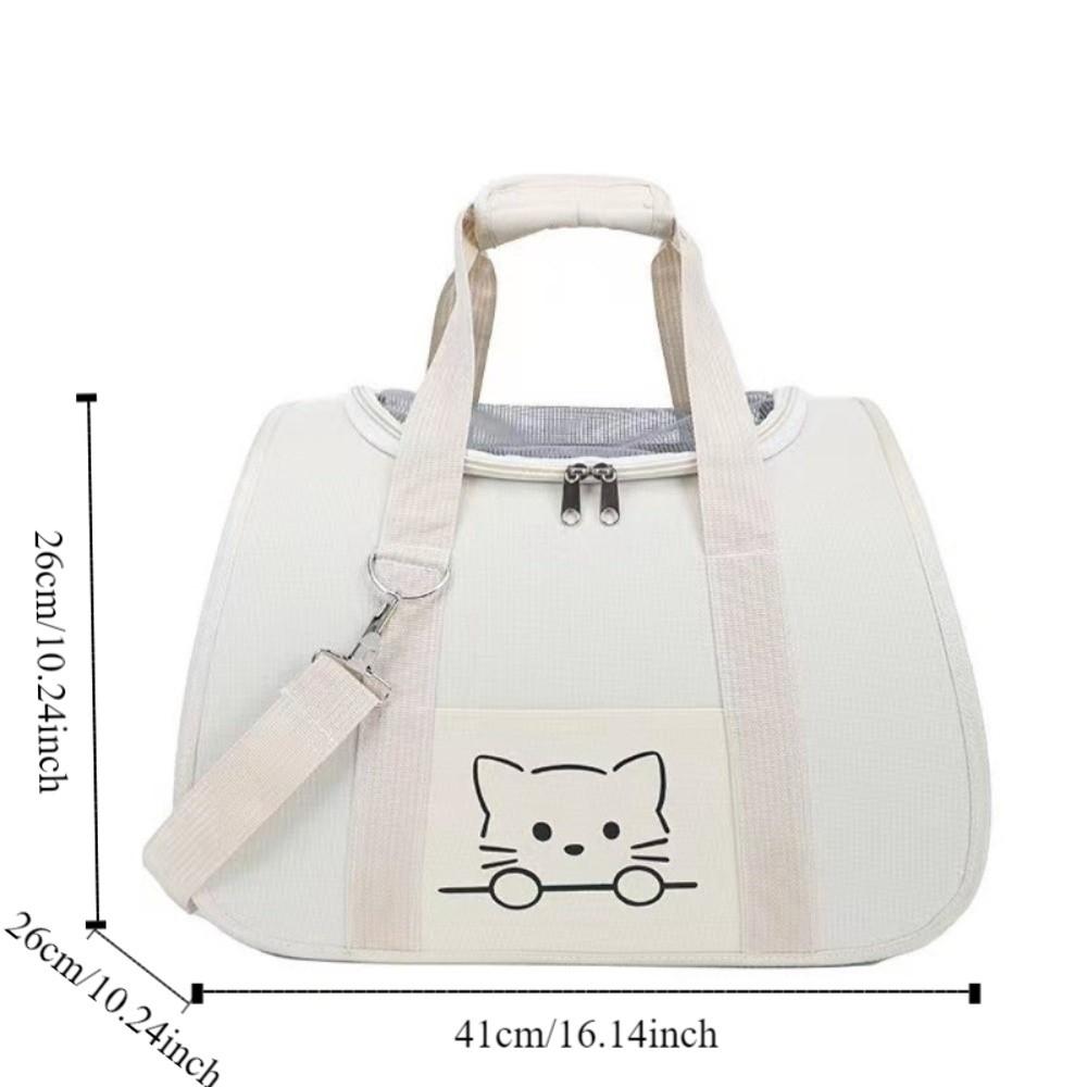 Breathable Pet Carrier Backpack Ventilated Cat Outing Crossbody Bag Travel Shoulder Bag Travel