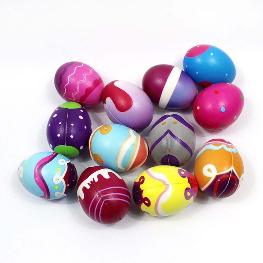 12 шт. пасхальных яиц, пасхальные яйца декомпрессионные игрушки пасхальные украшения для мальчиков и девочек пасхальная корзина наполнитель для вечеринок подарки пасхальные яйца охота