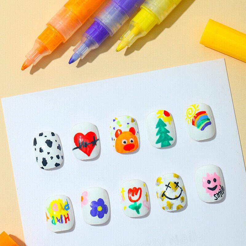 Nail Art Graffiti Pen UV Gel Polish Waterproof Drawing Painting Liner Bru ~ *