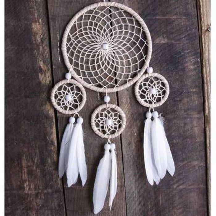 2 DIY Beige and White Dreamcatcher Kits