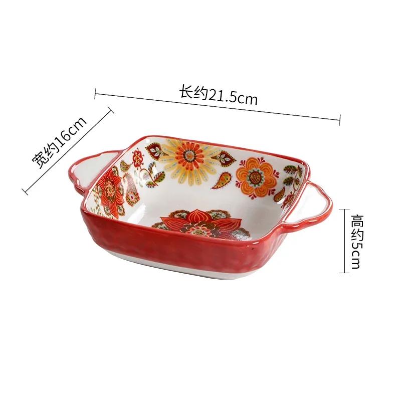 Творческий стиль керамики Тарелки Ретро Ресторан Салат Паста Тарелка Вкусные блюда Большие суповые миски Бытовая посуда