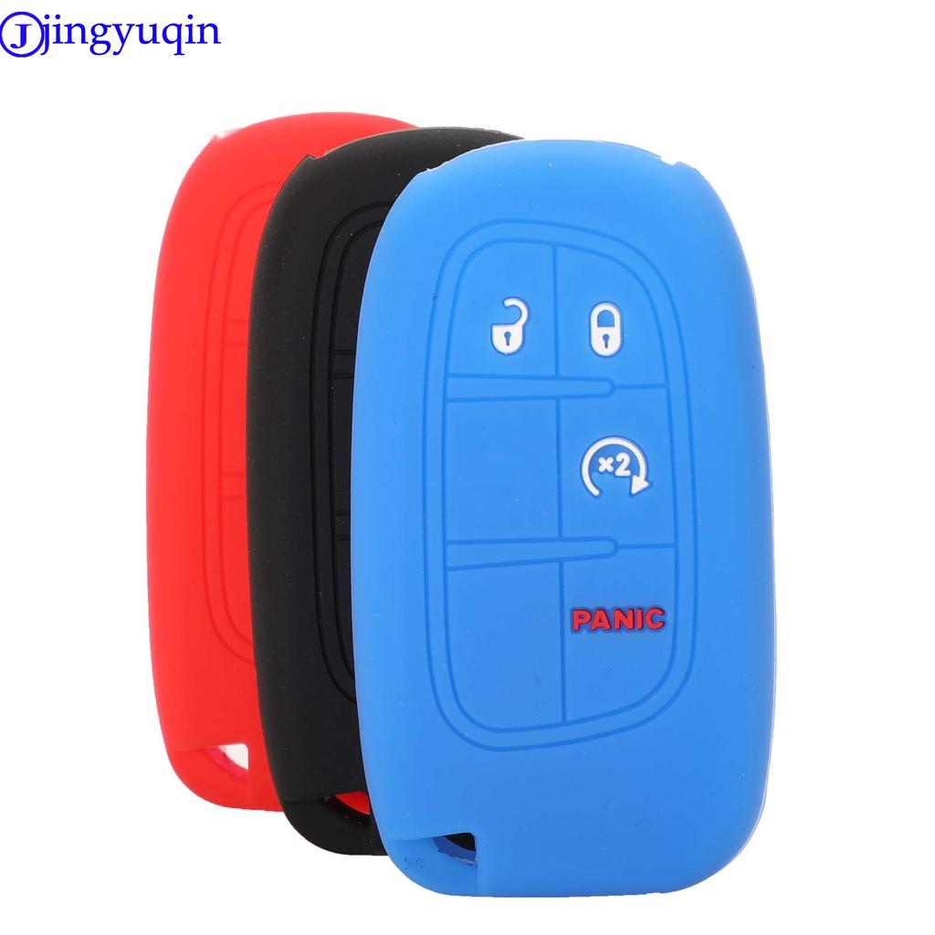 Силиконовый чехол для дистанционного ключа от машины jingyuqin для зарядного устройства Dodge Journey для Jeep Renegade Grand Cherokee для Chrysler 200 300 Smart Key