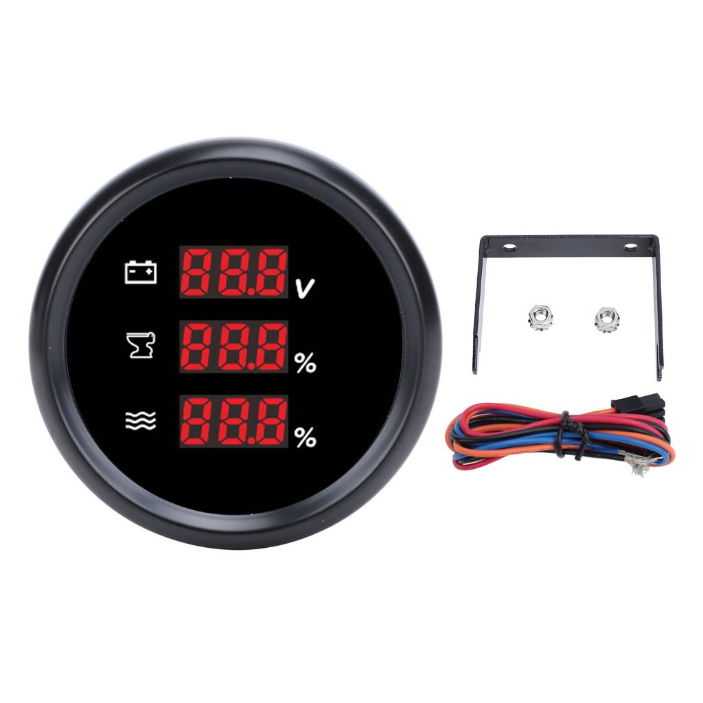 52 мм Цифровой Вольтметр Уровня Сточных Вод Водонепроницаемый Красная Подсветка Надежное Соединение Вольтметр Уровня Сточных Вод