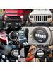Universal 7'' Round LED Headlight for  LJ 1997-2018 SUV Car Fog Light LED Headlights ith /Lo Beam DRL  Eye