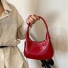 Large Capacity French Underarm Bag Solid Color Texture Handbag Classic PU Hobo Bag  Party