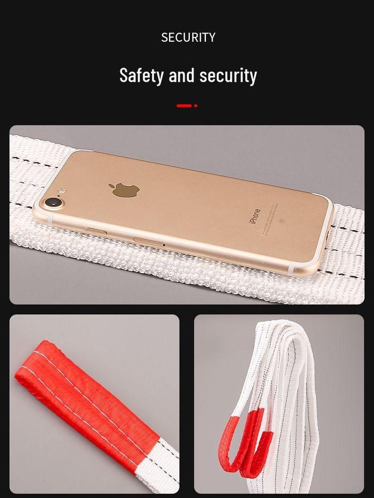 Плоский текстильный строп - Промышленный строп для крана, Грузоподъемность 2, 3, 5 тонн, Белый, Буксировочный трос