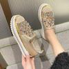Women's Large Size Platform Slip-On Shoes Breathable Mesh Summer New Style Water Diamond Casual Shoes Rubber Bottom Mid Heel
