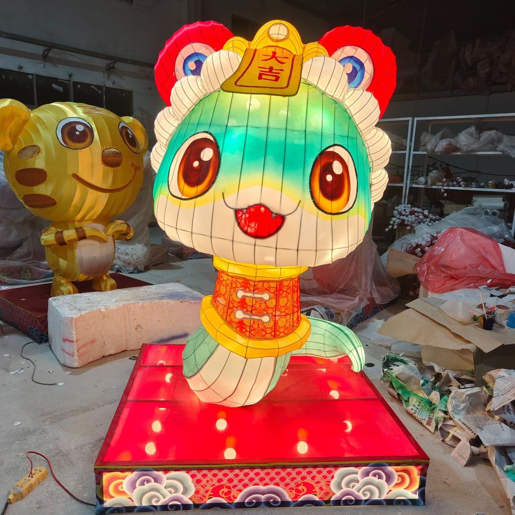 Large-Scale Light-Up Snake Lanterns - Cartoon Snake Festive Decorations for Cultural Tourism Scenic Spots & Festive Gatherings