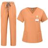 Unisex Solid Color Summer Scrub Suit Set for Doctors and Nurses
