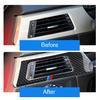 Carbon Fiber Car Left Air Conditioner Outlet Panel Frame Trim Cover Sticker For BMW E90 E92 E93 2005-12 Car Interior