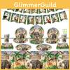 Jungle Animal Zoo Birthday Party Supplies For Boys Jungle Theme Decorations For Baby's First Birthday Tableware And Tablecloth