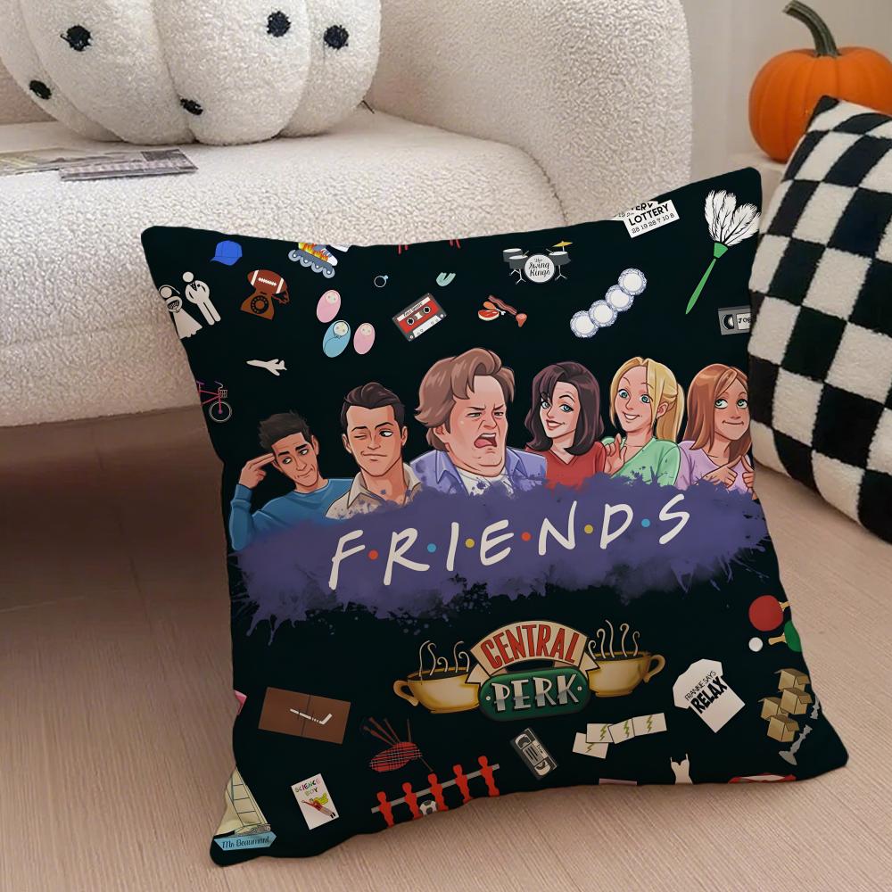 Nostalgic pop fashion FFriends TV Cushion Cover Throw Pillow Cover Hidden Button Durable Polyester Chair Cushion