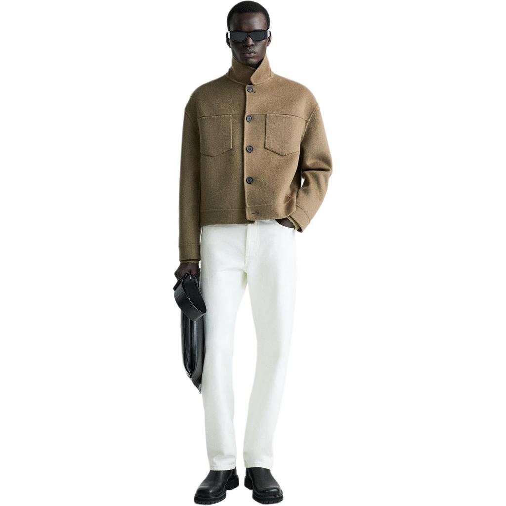 Zara Solid Color Lapel Single Breasted Long Sleeve Jacket Men Jackets Gray 5854654 706