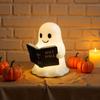 Призрачная Библейская Лампа Милый Призрак Читающий Книгу Ночник 3D Смола Подсветка Призрачная Фигурка Хэллоуин Настольная Лампа для Спальни Дома Полки Внутренний Декор