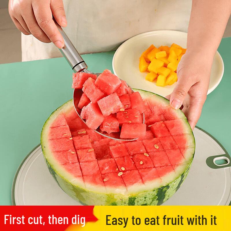 Stainless Steel Mango Slicer, Peeler & Spoons Set