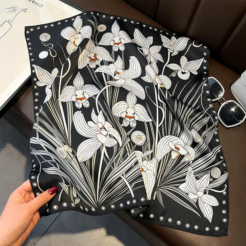 Новый 100% Натуральный Шарф из Натурального Шелка Женский Платок Бандана Квадратные Шарфы Палантин Косынка Тутовый Весенняя Мода Роскошный Высокое Качество Хиджаб