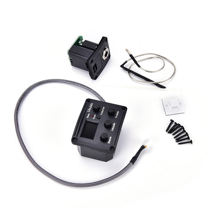 Ukulele Ukelele Piezo Pickup Preamp 3-Band Eq Equalizer Tuner System Lcd Display
